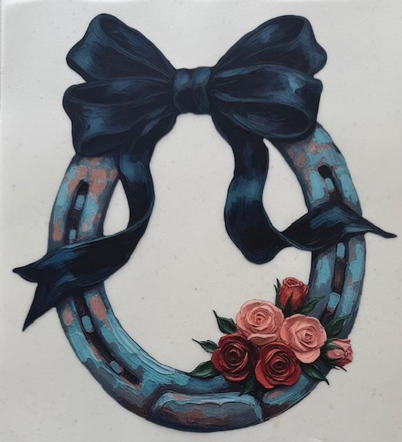 Horseshoe with blue bow
