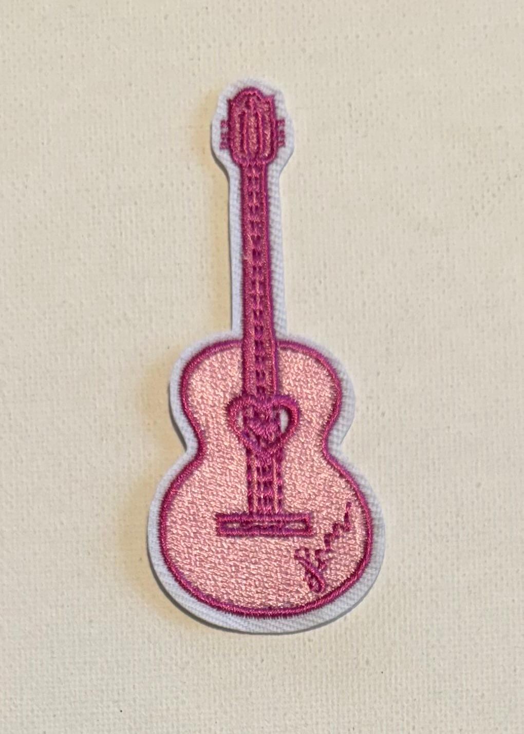 Pink Guitar hat patch