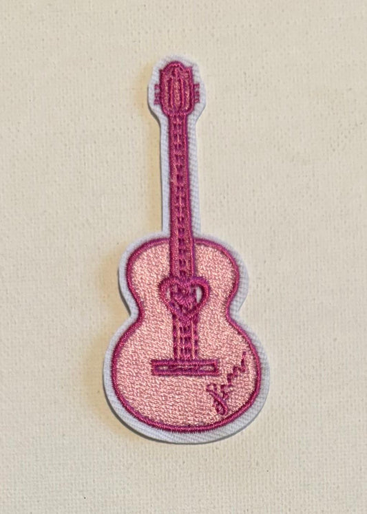 Pink Guitar hat patch