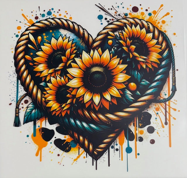 Heart w/ sunflowers