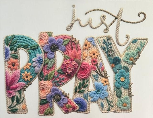 Just Pray, yarn look