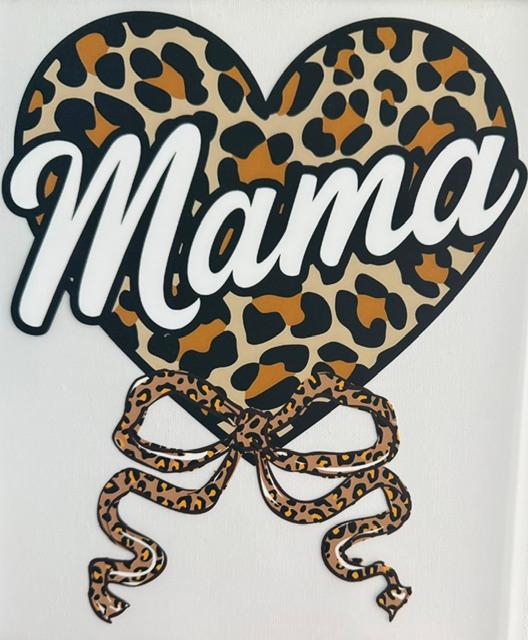 Mama Cheetah heart, bow