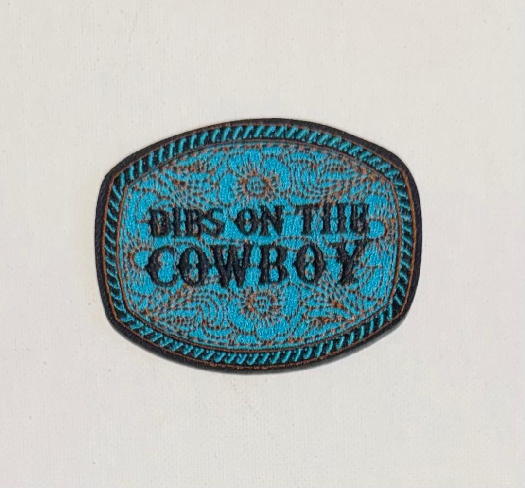 Dibs on the Cowboy teal hat patch