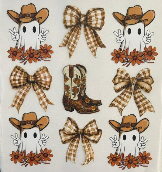 Western Collage - Ghost/boots/bows