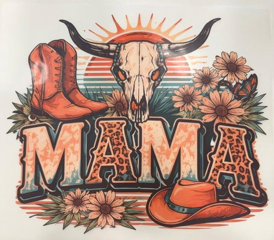 Mama - Western -Sun behind skull