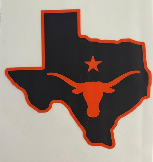 TX Longhorns - black TX shape