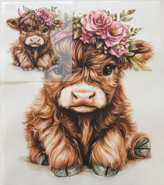 Cow-flowers on head-2pc set