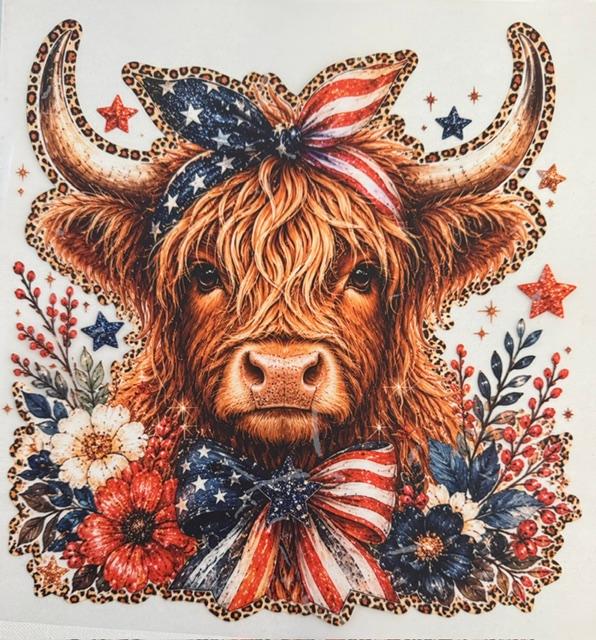 Cow - red. white & Blue bow