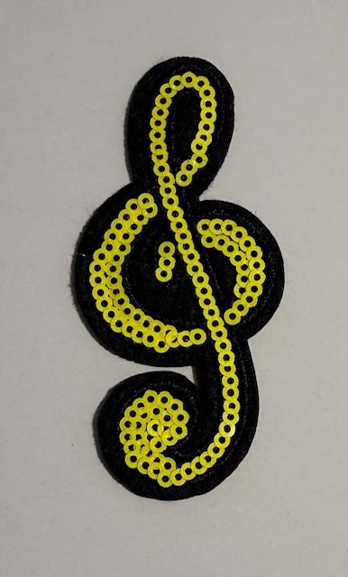 Yellow Music note hat patch