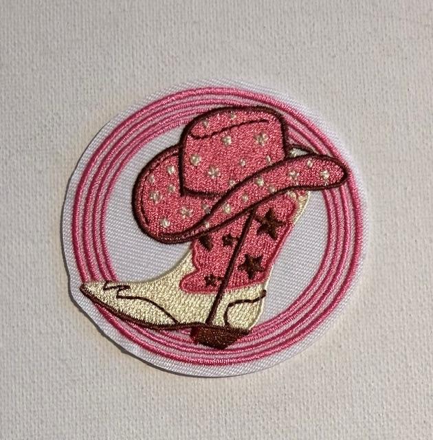Pink hat/boots hat patch
