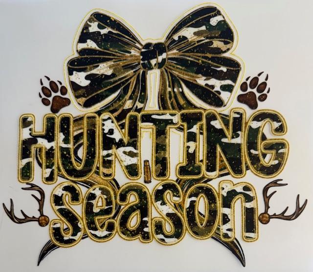 Camo Hunting Season-small paw prints/antlers