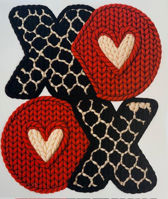 XOXO-black/red yarn
