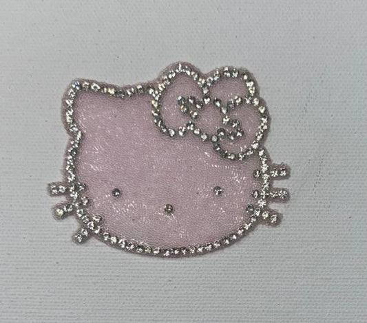 HK pink hat patch, bling outline
