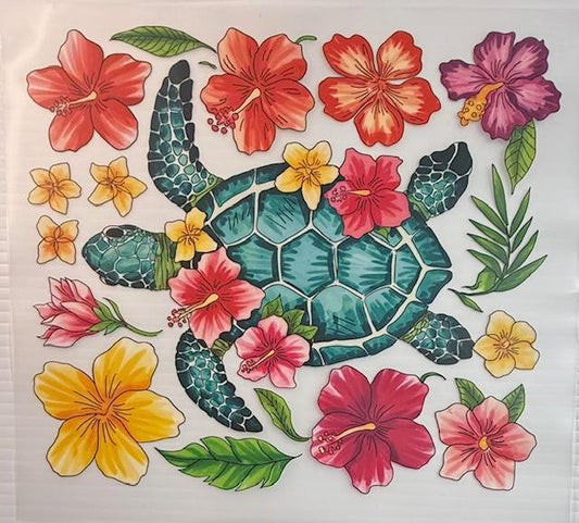 Teal Turtle - color flowers