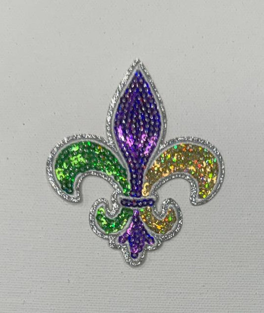 Mardi Gras hat patch-fleur de lis