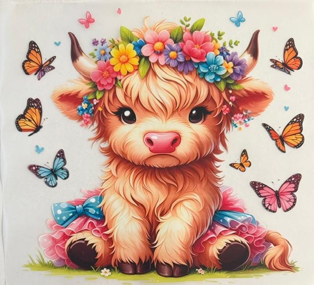 Cow - pink tutu, many butterflies