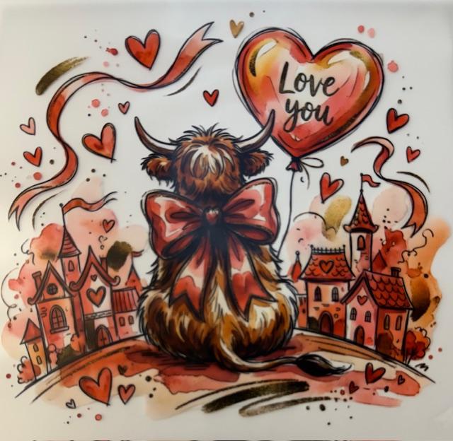 Valentines Cow. love you balloon