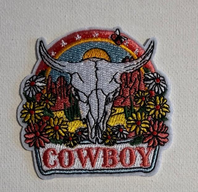 Skull Cowboy-hat patch