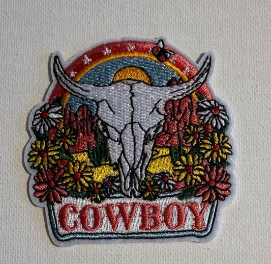 Skull Cowboy-hat patch