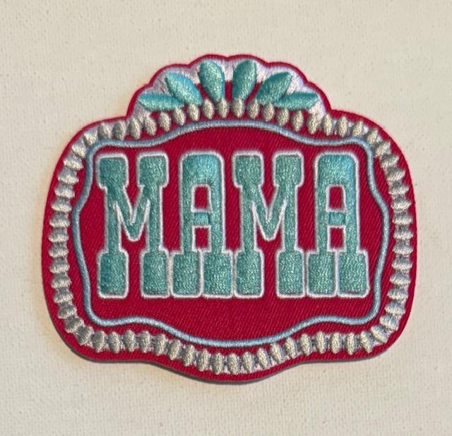 Western Mama teal/pink hat patch