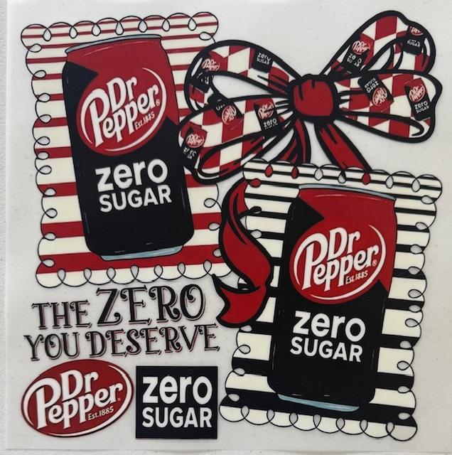 Dr. Pepper Zero, checkered bow