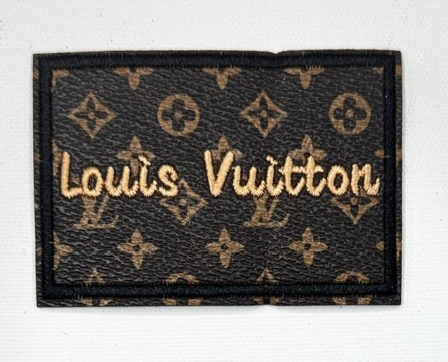 LV leather hat patch-rectangle