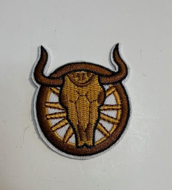 Bull wheel hat patch