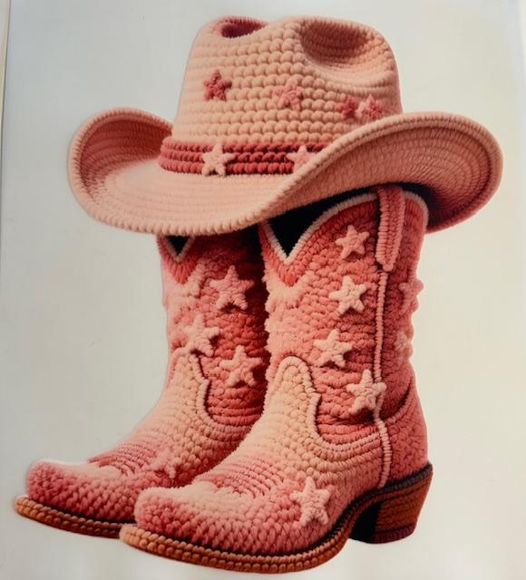 Pink Hat & Boots- yarn