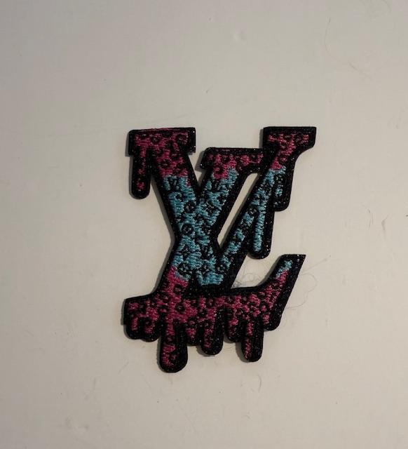 LV pink/blue drip hat patch