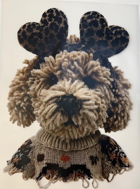 Valentines Poodle, cheetah heart headband