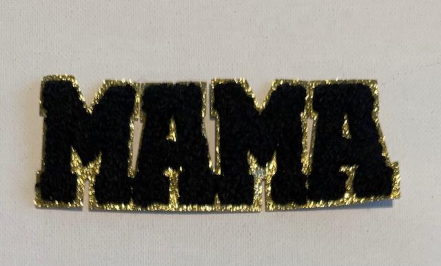 Mama-black chenille hat patch