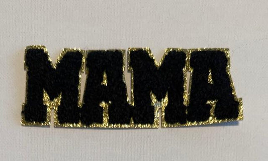 Mama-black chenille hat patch