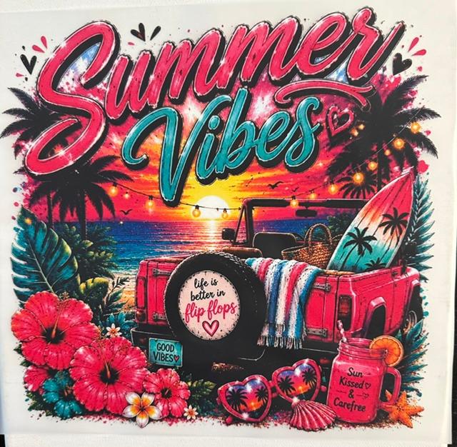 Summer Vibes - pink Jeep