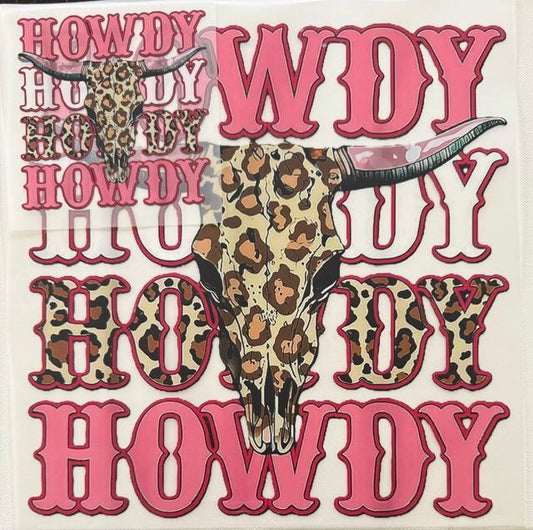 Howdy Howdy Howdy Howdy, skull, cheetah-2pc set