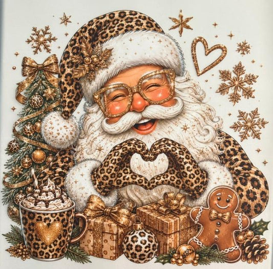 Santa - cheetah, making heart