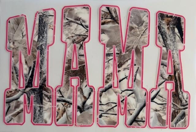 Mama-camo -pink outline