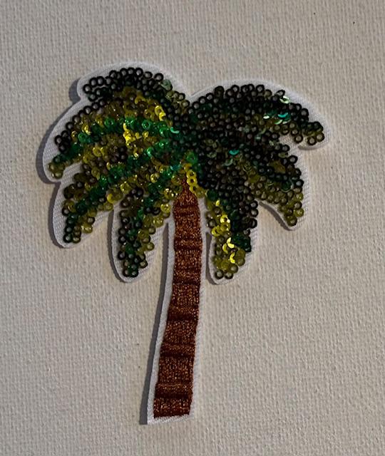 Bling Palm tree hat patch