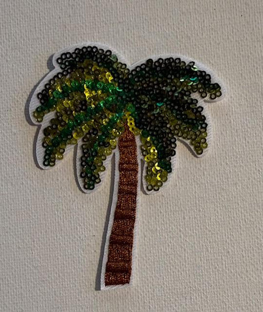 Bling Palm tree hat patch