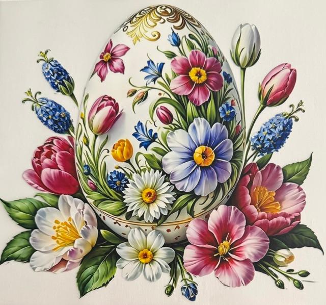 Easter Egg, flowers