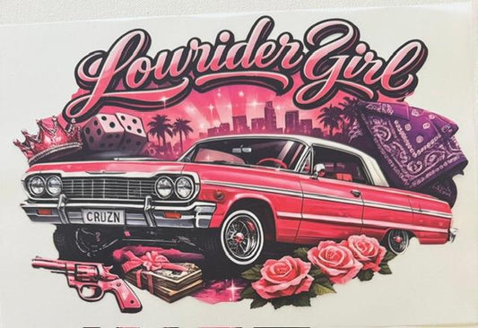 Lowrider Girl-pink car