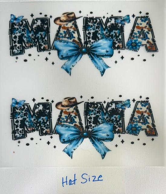 Mama - teal bow, western-hat size