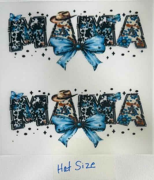 Mama - teal bow, western-hat size