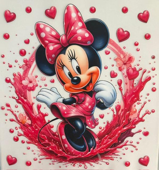Minnie Mouse, hearts, paint splash