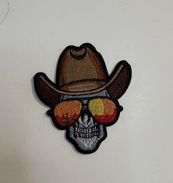Cowboy skull hat patch