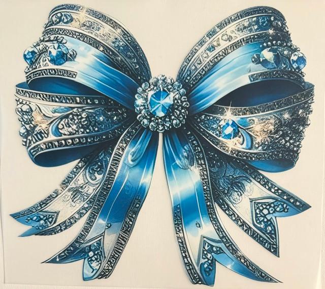 Bow - blue diamonds
