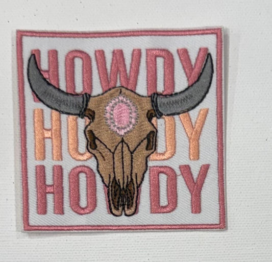 Howdy Howdy Howdy hat patch w/ skull