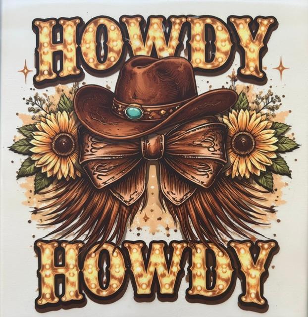 Howdy Howdy, bow in middle w/ hat