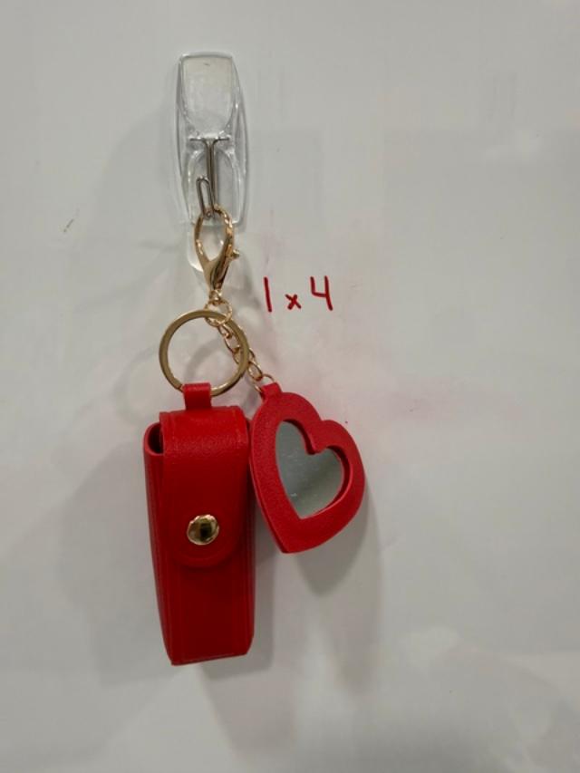 Lipstick Holder key chain with mini mirror