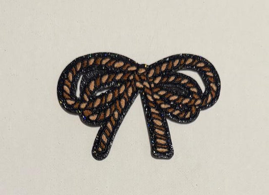 Rope bow, tan & black hat patch