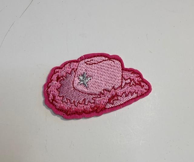 Pink cowboy hat=hat patch